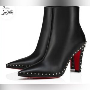 NWT - Christian Louboutin Black Studded Ankle Boots